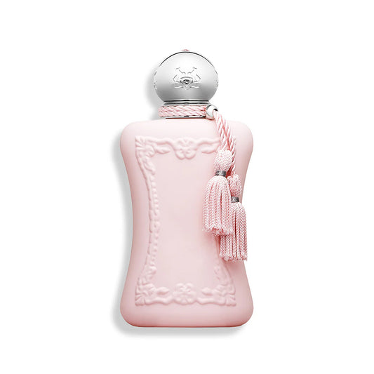 Parfums de Marly Delina Eau de Parfum 2.5 oz bottle – elegant pink fragrance with feminine floral design.