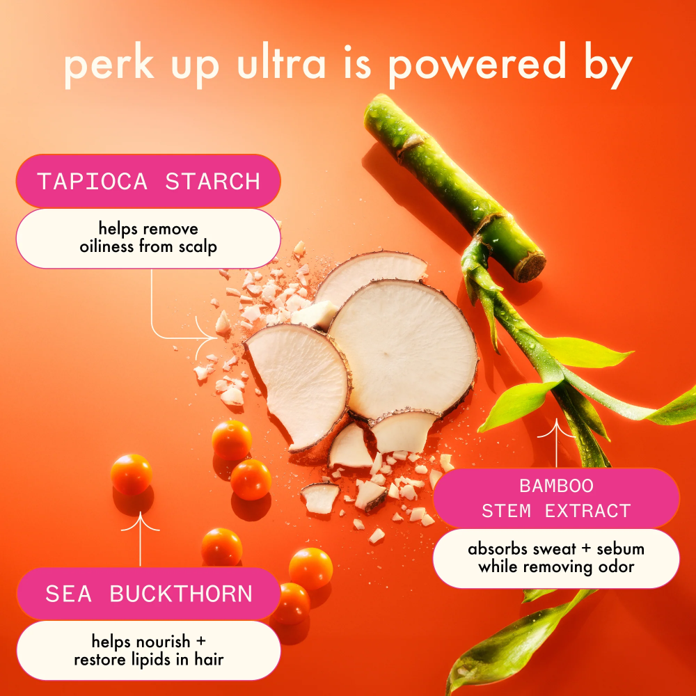 Amika Perk Up Ultra Oil Control Dry Shampoo 5.3oz – refreshes and revives oily hair.