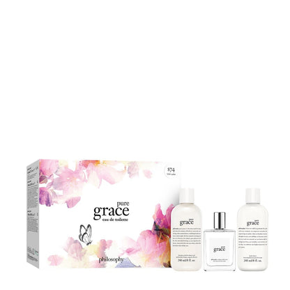 Philosophy Pure Grace EDT Gift Set Trio Limited Edition – elegant fragrance set for daily freshness.