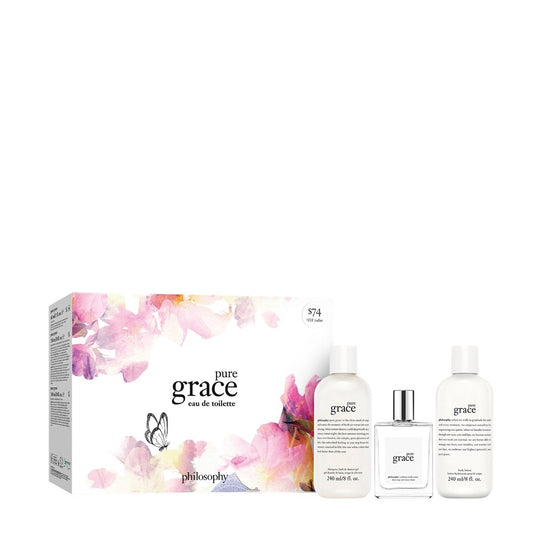 Philosophy Pure Grace EDT Gift Set Trio Limited Edition – elegant fragrance set for daily freshness.