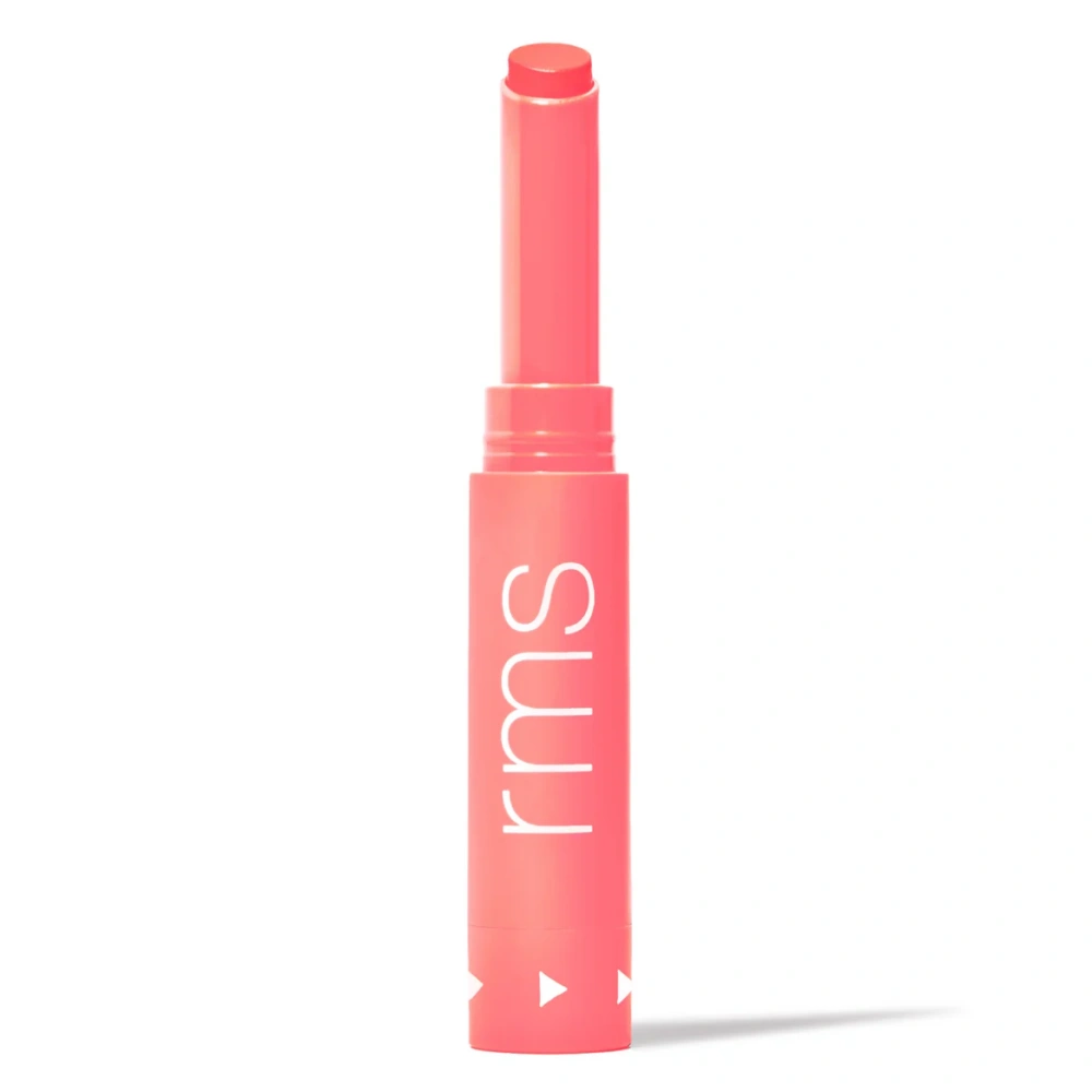 RMS Beauty Legendary Serum Lipstick in Melanie shade – rich creamy texture with vibrant pink color
