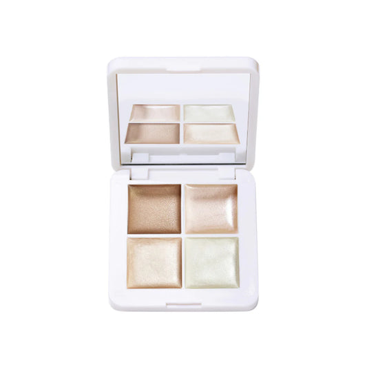 RMS Living Luminizer Glow Quad Mini palette for radiant, natural-looking highlights