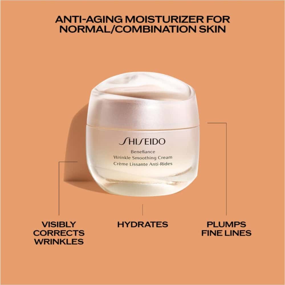 Shiseido Benefiance Wrinkle Smoothing Cream – rich formula to smooth wrinkles and hydrate skin