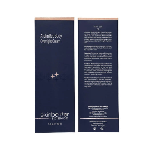Skinbetter AlphaRet Body Overnight Cream 150 mL for overnight skin renewal and smoothing.
