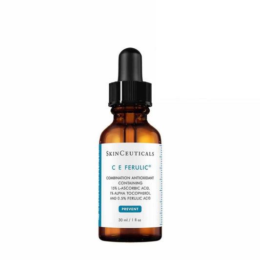 SkinCeuticals C E Ferulic 30 ml serum bottle for antioxidant protection and brighter skin.