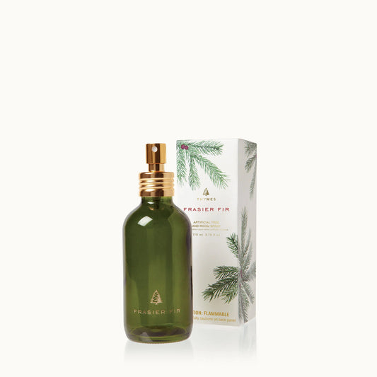 Thymes Frasier Fir Tree and Room Spray 3.75 FL OZ with refreshing pine fragrance for home and holiday ambiance