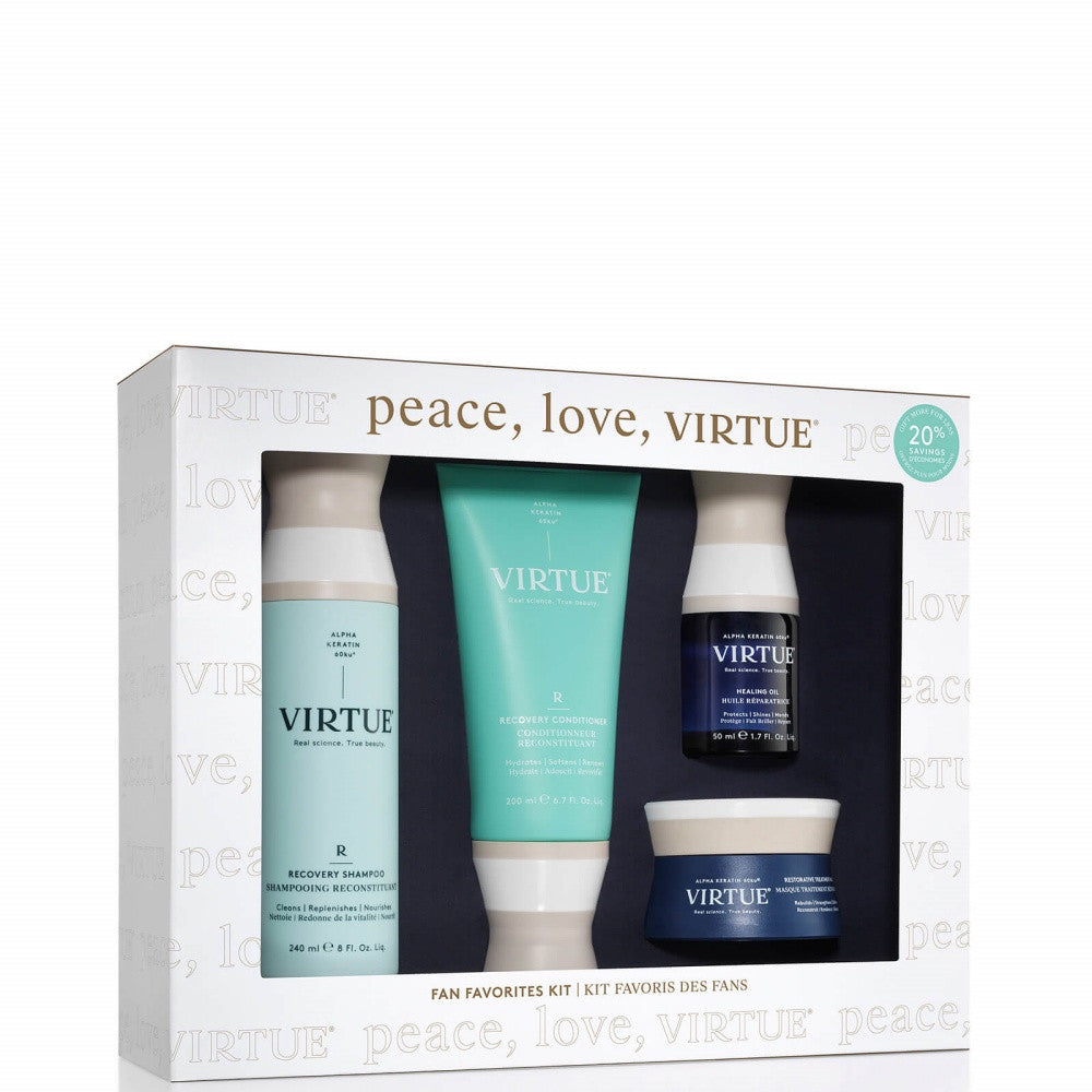 Virtue Fan Favorites Kit 4Pc – popular hair care set for healthy, shiny hair







